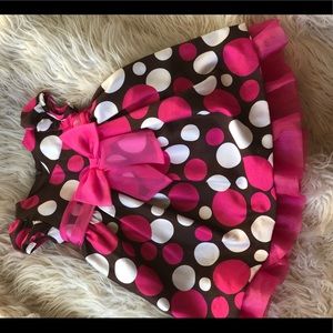 Girls Polka-Dot Party Dress- Size 18 Months